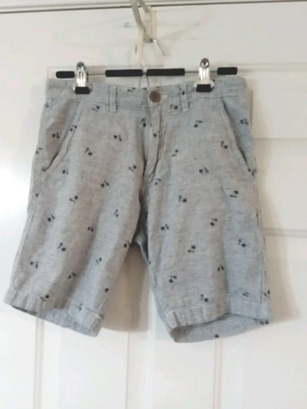 Point Zero Linen Blend Shorts Men's Size 30 Waist Gray Striped Chino Shorts